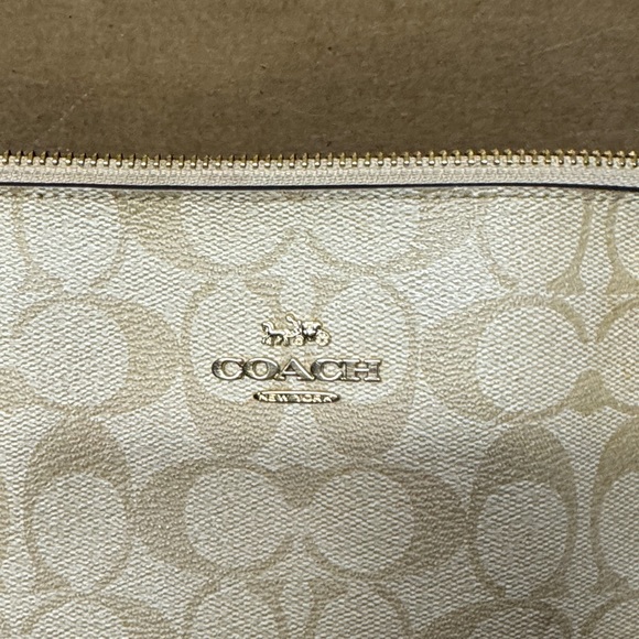 Coach Beige and Cream Signature Tote - Picture 2 of 4